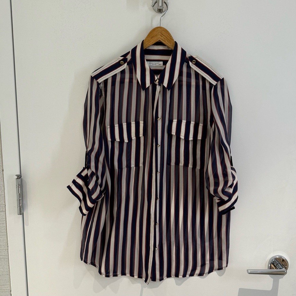 Equipment Striped Button-Up Shirt Size XS